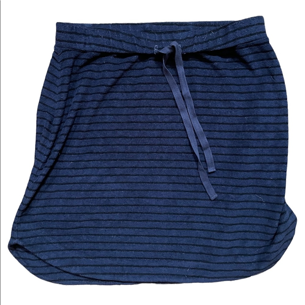 Michael Stars Playa Stripe Drawstring Mini Skirt Nocturnal Navy - M